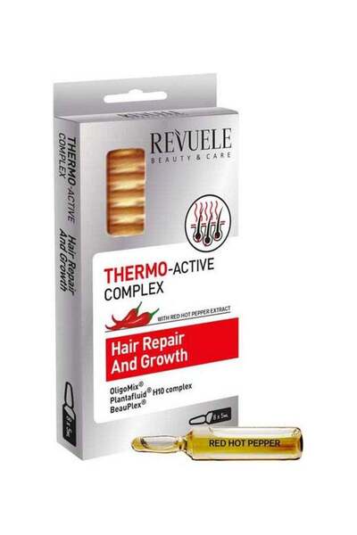 Revuele أمبولات ثيرمو أكتيف كومبلكس لإصلاح ونمو الشعر شفافة 8 × 5 مل