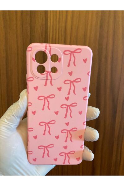 Newon Mi 11 Lite Ribbon/Bow Printed Inside Velvet Silicone Phone Case