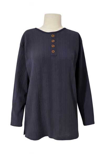 Nacar Moda Women's Stretch Fabric Winter Knitwear for Middle-Aged and Older Women Smoked Mother Combed Cotton Blouse New Season Twisted Pattern