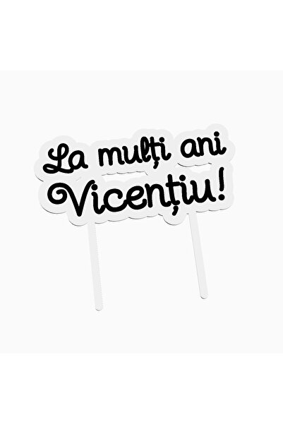 OEM Cake topper for birthday cake, with the text Happy Birthday Vicențiu