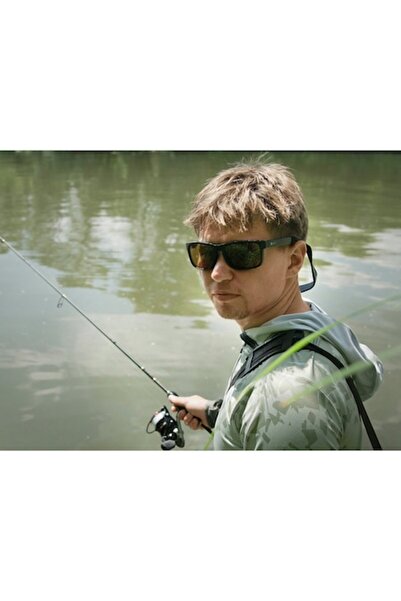 DELPHİN WIZIO Polarized Sunglasses, Matte Black, Amber Lenses, 57x43mm, Set with Case and Cleaning C