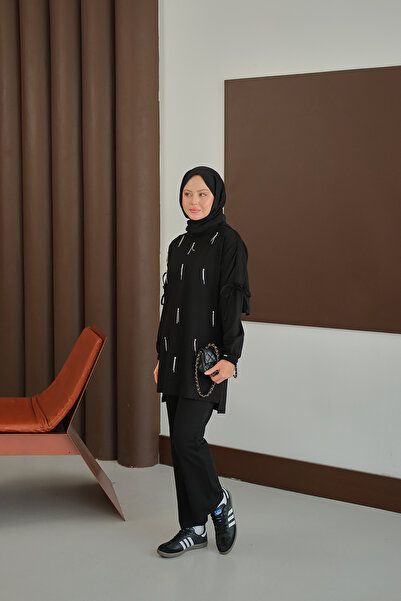 LOCCO Women's Stone Detail Suit Black