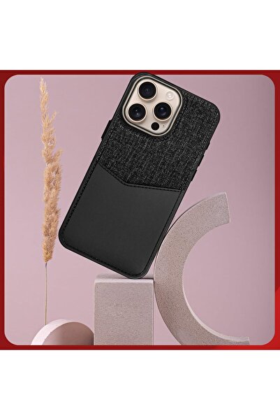 Margoun iPhone 16 Pro Max Leather Card Case with 1-2 Card Holder (Black)