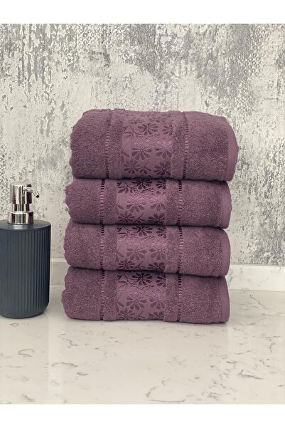 Özdilek Blossom ručnik za ruke i lice 4 komada - šljiva