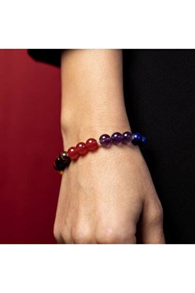 Ezera Brățară cu 7 Chakre, lucrată manual din Ametist, Lapis Lazuli, Angelit,...