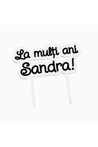 OEM Cake topper for birthday cake, with the text Happy Birthday Sandra