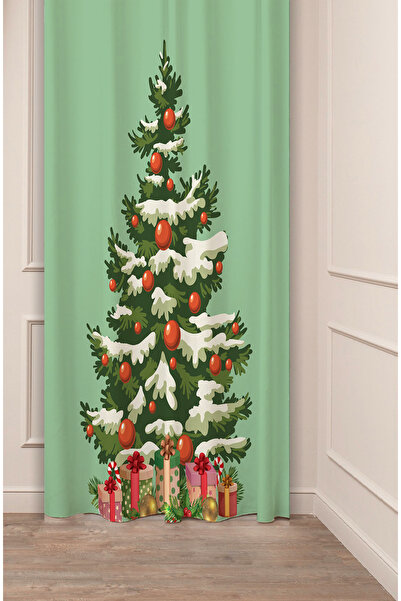GREENDECOR Christmas Pine Tree Christmas Tree Snow New Year Christmas Patterned Specially Designed Digital Printed Background Curtain