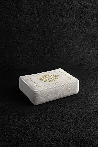 Bonny Home Laura Kadife Gold Nakışlı Hurç Orta Boy (40x40x20 cm) Çeyizlik Niş...