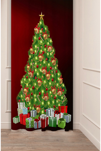 GREENDECOR Christmas Pine Tree Christmas Tree Snow New Year Christmas Patterned Specially Designed Digital Printed Background Curtain