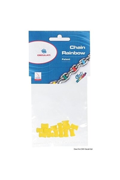 OSCULATI Suporturi din plastic pentru lanțul de ancoră, set de 8, galben, 25 cm