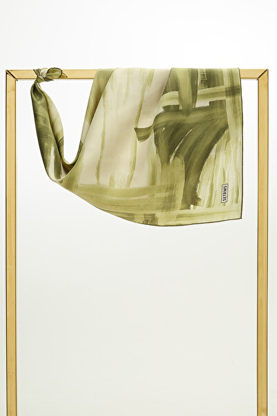 Setrms Soyut Desenli Twill İpek Eşarp