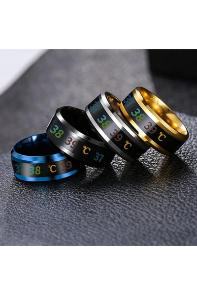 OEM Thermo-Sensitive Body Temperature Ring, Steel, Black