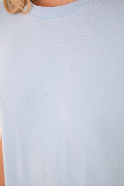 Perspective Women Secret Синя нічна сорочка з детальним спинкою