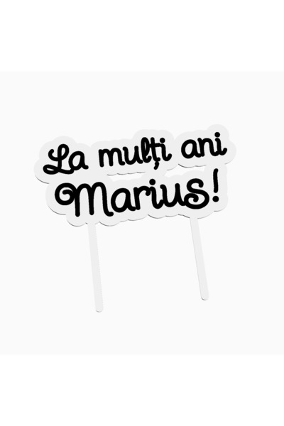 OEM Cake topper for birthday cake, with the text Happy Birthday Marius