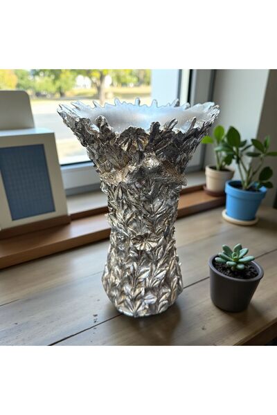 Peramari Διακοσμητικός καθρέφτης μακιγιάζ από πολυεστέρα με πουλάκια και ασημένιο κρεμαστό στολίδι 32Χ16Χ10 εκ.