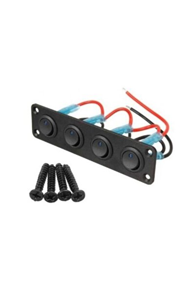 SHUIVAN On-Off Anahtarlı Switch Panel 4'lü Mavi Işık