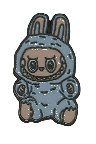 no markte Metal sticker - Labubo logo (Light Blue)