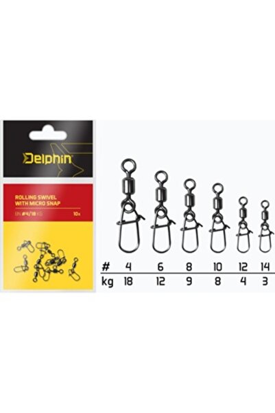 DELPHİN Set de 10 știfturi de siguranță și pivotante, Delphin, negre