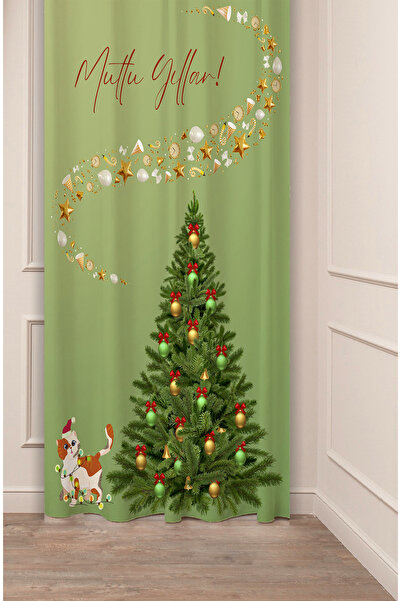 GREENDECOR Christmas Pine Tree Christmas Tree Snow New Year Christmas Patterned Specially Designed Digital Printed Background Curtain