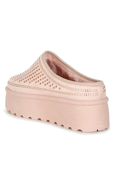 london Rag Women Pink Embellished Platform Classic Slip-On