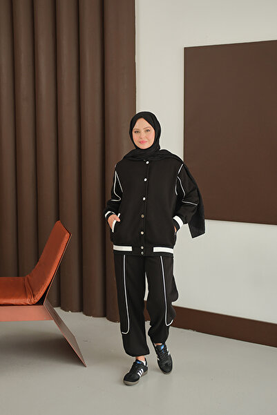 LOCCO Women's Stripe Detail Suit Black