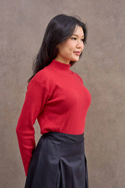 KÜÇÜĞÜM BUTİK Red Color Long Sleeve High Neck Badi