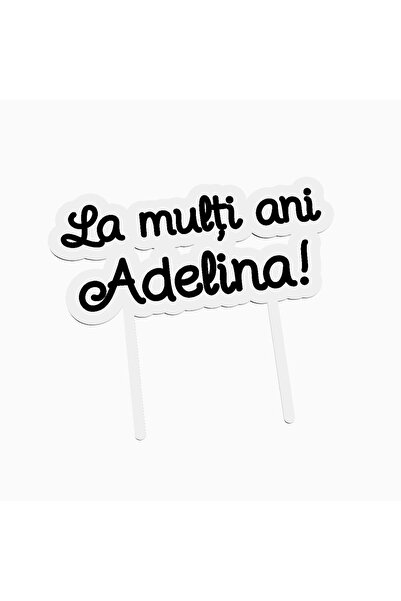 OEM Cake topper pentru tort aniversare, cu textul La multi ani Adelina