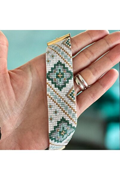 Ezera - Handmade Wide Multi-layer Miyuki Bead Bracelet, Handwoven, 16+6 cm