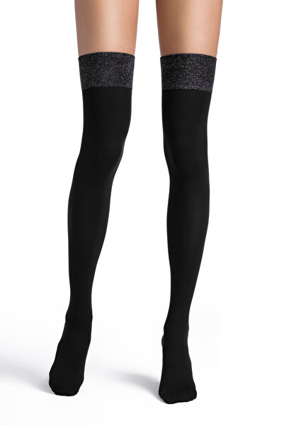 Conte Elegant Șosete lungi peste genunchi din microfibră și lurex, Conte Trendy 180 Den - Negru, 36-39 (23-25)