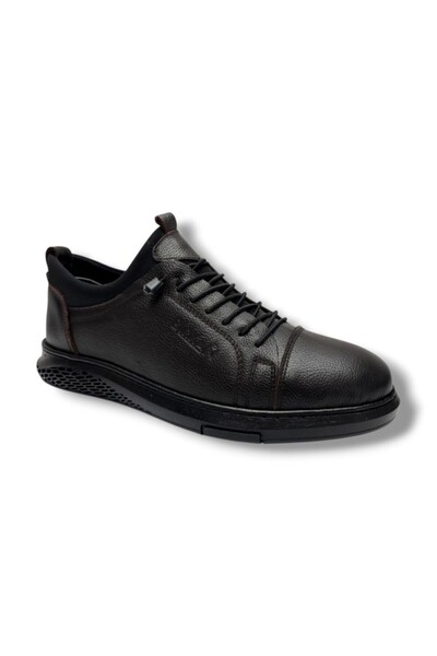 BİRKAN 2008-26 Genuine Leather Rubber Laced Anatomical Men's Shoes