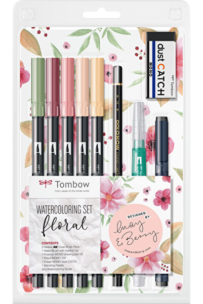 Tombow Floral Creative set 9 pieces for watercolor, calligraphy and graphics
