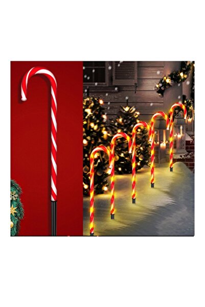 OEM Set of 5 Solar-Charging Decorative Light-Up Lollipops for Christmas, Outdoor, 38 cm