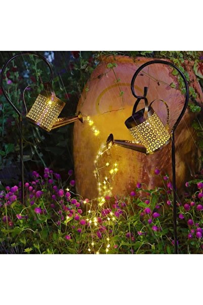 Latauar Lampa solara LED, Metal, Cu carlig, IP64, Maro/Negru