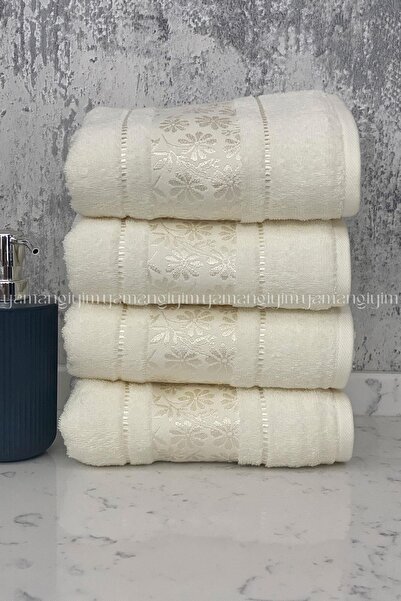 Özdilek Blossom ručnik za ruke i lice, 4 komada - krem