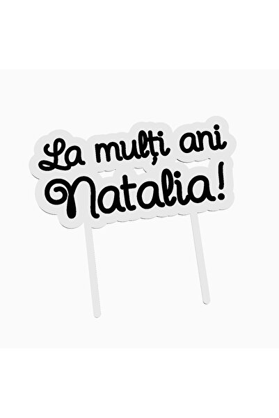 OEM Cake topper for birthday cake, with the text Happy Birthday Natalia