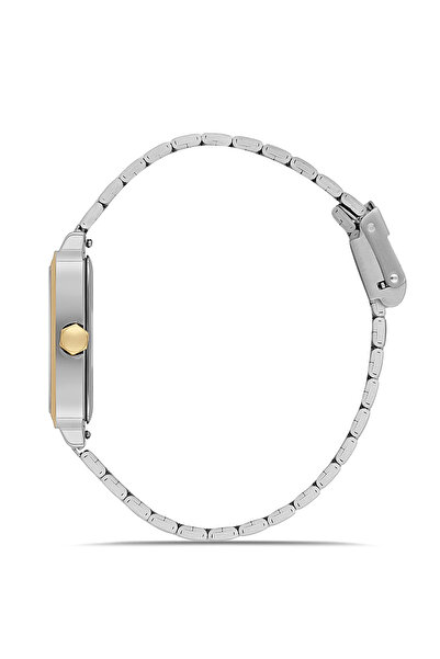 FERRO Women's Wristwatch with Yellow and Silver Steel and Navy Blue Leather Cord Gift Fl21626Awt-D3