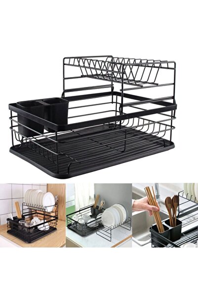 Kemei Attic-type dish drainer, black,