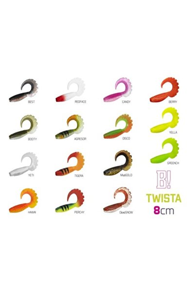 DELPHİN TWISTA UVS Soft Lure, 5 pcs, 8 cm, RedFACE