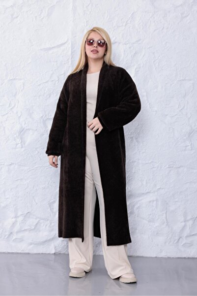 Siyezen Plus Size Bearded Long Cardigan