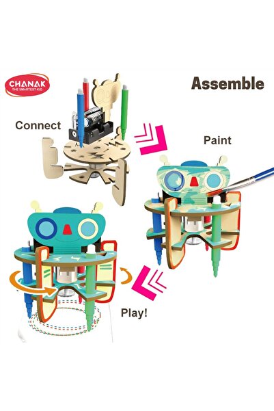 Chanak 6-in-1 DIY Wooden Electric Science Kit for Kids | Build Robots, Cars & Space Models