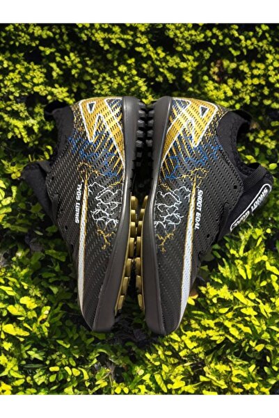 sinmm حذاء كرة قدم للأطفال من هايلي سايد مع جوارب سوداء وذهبية