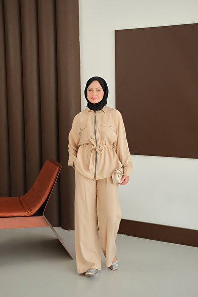 LOCCO Women's Zippered Double Suit Cream