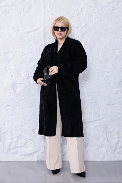 Siyezen Plus Size Bearded Long Cardigan