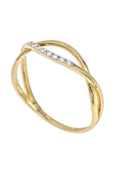 Gold Inel Aur de 14K cu Diamante