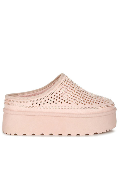 london Rag Women Pink Embellished Platform Classic Slip-On