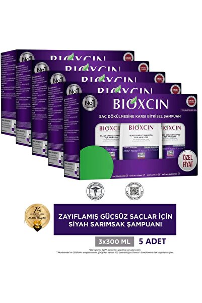 Bioxcin Black Garlic Shampoo 3X300 5 Pieces