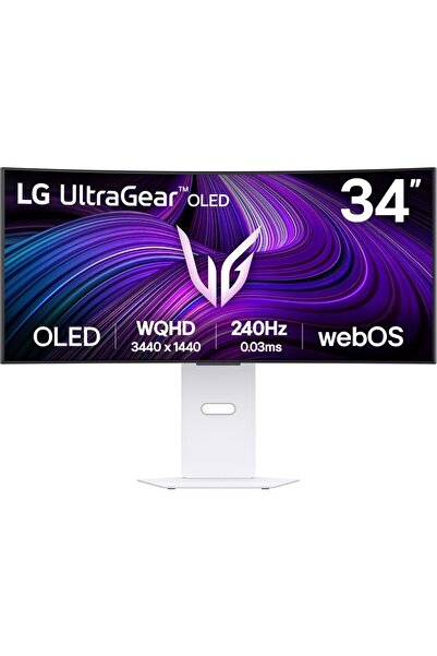 LG 34" 34GX90SA-W 240Hz 0.03MS(GTG) Wqhd OLED Displayhdr True Black 400 Webos Curved Gaming Monitör