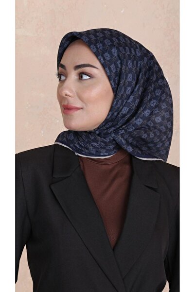 locella Soft Pamuk Eşarp Lacivert-4