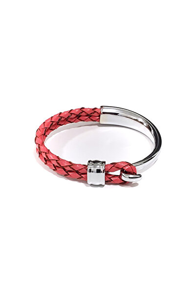 HER ŞEY NOTA www.herseynota.com Swan Rose Pink Genuine Leather Men's Bracelet-60