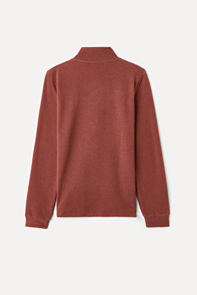 Mudo Zippered Lapel Neck Sweatshirt